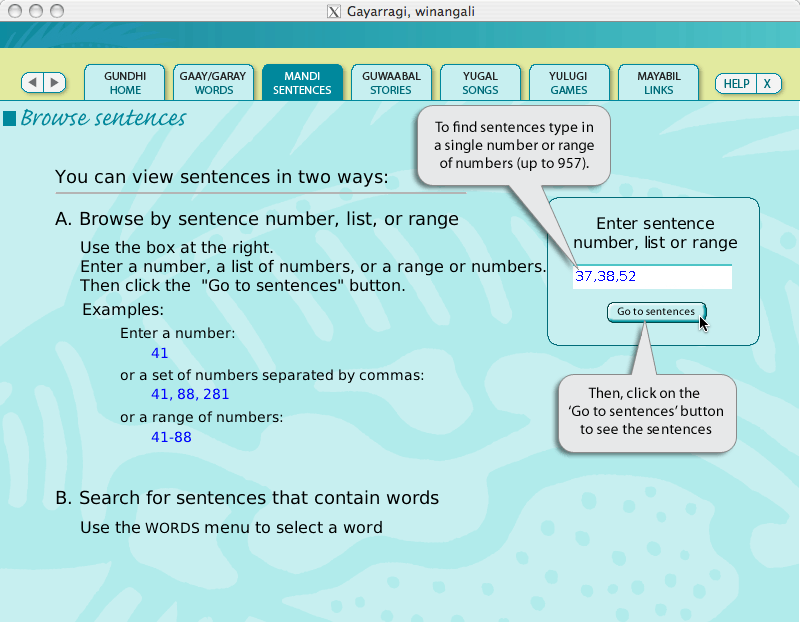 Select sentences